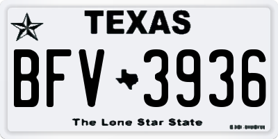 TX license plate BFV3936
