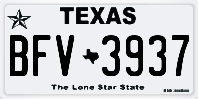 TX license plate BFV3937