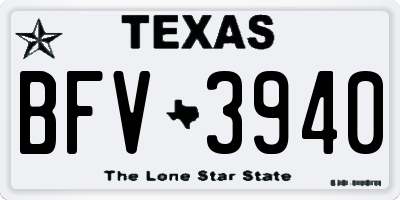 TX license plate BFV3940
