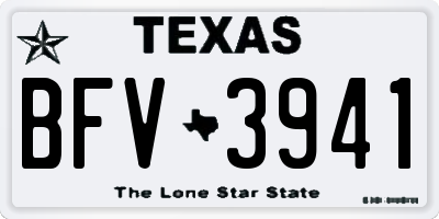 TX license plate BFV3941