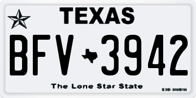 TX license plate BFV3942