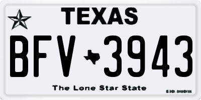 TX license plate BFV3943