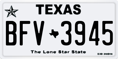 TX license plate BFV3945