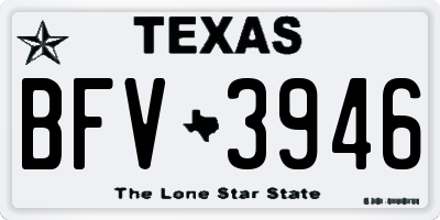 TX license plate BFV3946