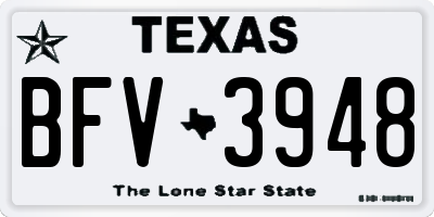TX license plate BFV3948