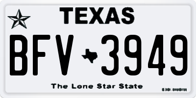 TX license plate BFV3949