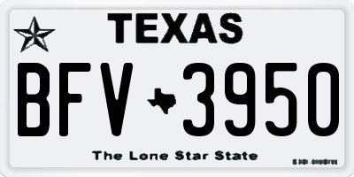 TX license plate BFV3950