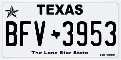 TX license plate BFV3953
