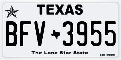 TX license plate BFV3955