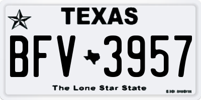 TX license plate BFV3957
