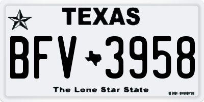 TX license plate BFV3958