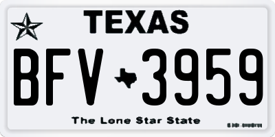 TX license plate BFV3959