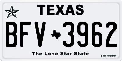 TX license plate BFV3962