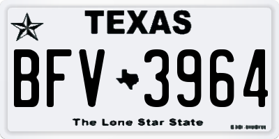 TX license plate BFV3964