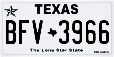 TX license plate BFV3966