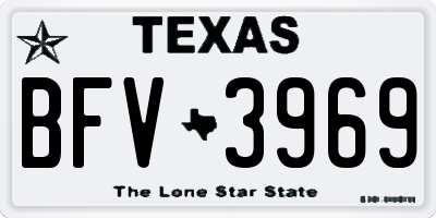 TX license plate BFV3969