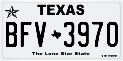 TX license plate BFV3970