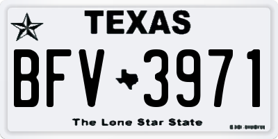 TX license plate BFV3971