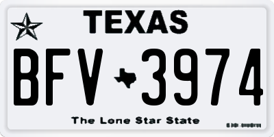 TX license plate BFV3974