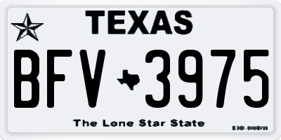 TX license plate BFV3975