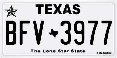 TX license plate BFV3977