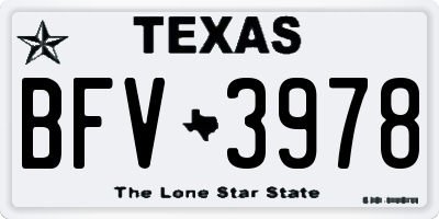TX license plate BFV3978