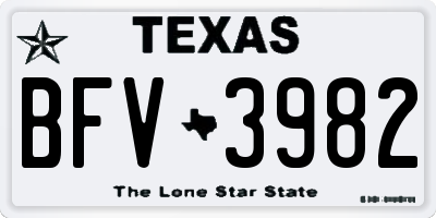 TX license plate BFV3982