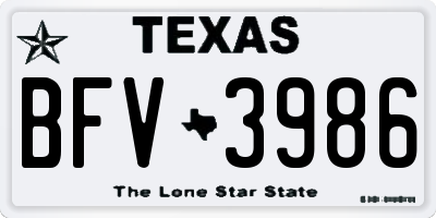 TX license plate BFV3986