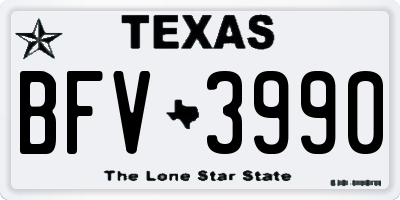 TX license plate BFV3990