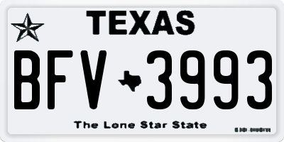 TX license plate BFV3993