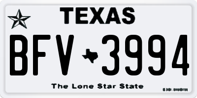 TX license plate BFV3994