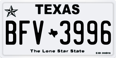 TX license plate BFV3996
