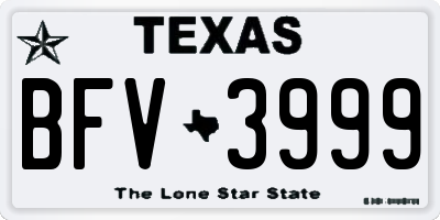 TX license plate BFV3999