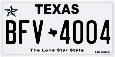 TX license plate BFV4004