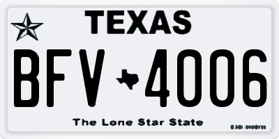 TX license plate BFV4006