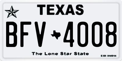 TX license plate BFV4008