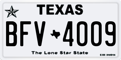 TX license plate BFV4009