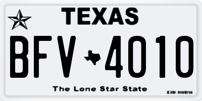 TX license plate BFV4010