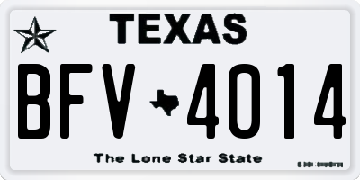 TX license plate BFV4014