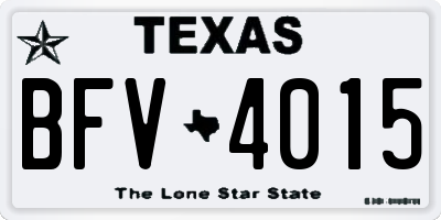 TX license plate BFV4015