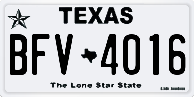 TX license plate BFV4016