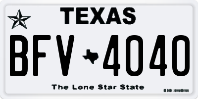 TX license plate BFV4040