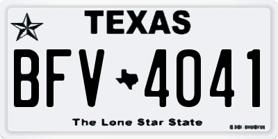 TX license plate BFV4041