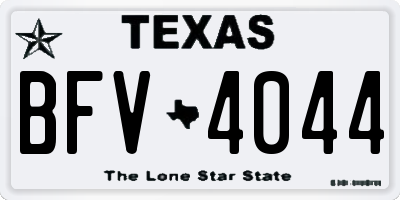 TX license plate BFV4044