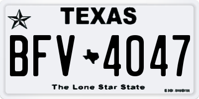TX license plate BFV4047