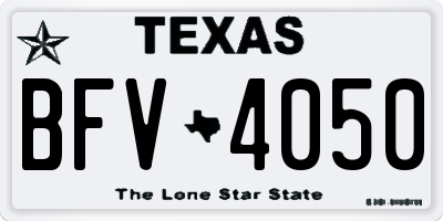 TX license plate BFV4050