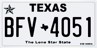 TX license plate BFV4051