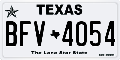 TX license plate BFV4054