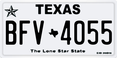 TX license plate BFV4055