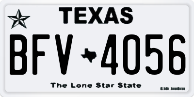 TX license plate BFV4056